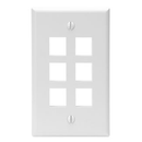 Plaque réseau de surface blanche  6 ports