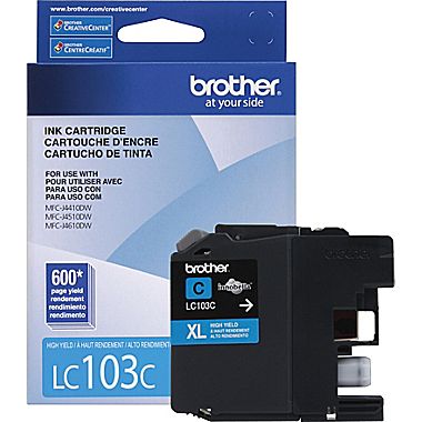 Cartouche d'encre Brother LC103C CYAN (600 pages)