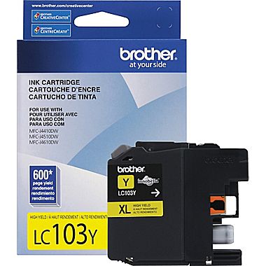 Cartouche d'encre Brother LC103Y JAUNE (600 pages)