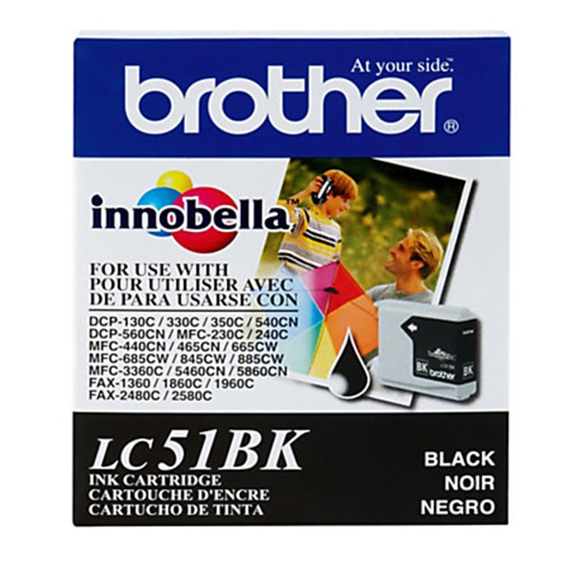 Cartouche d'encre Brother LC51BK noire (400 pages)